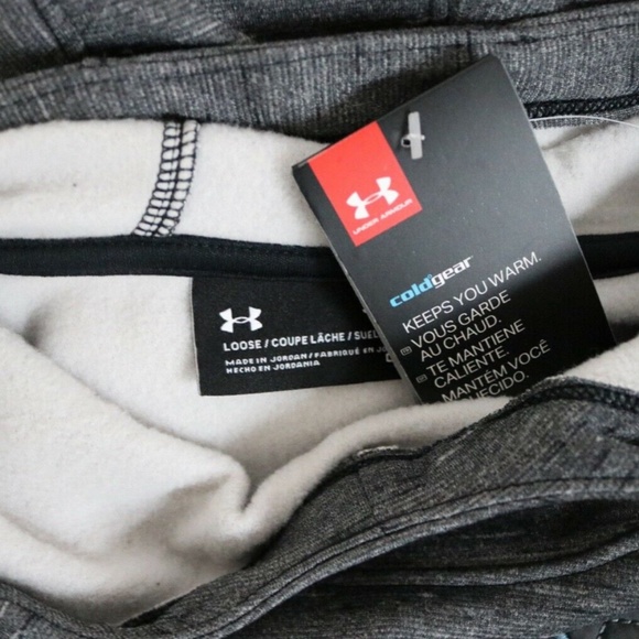 NWT! Under Armour Womens 1317891 Fleece Big Logo Gray Blue Hoodie Sweatshirt S M - Picture 5 of 5